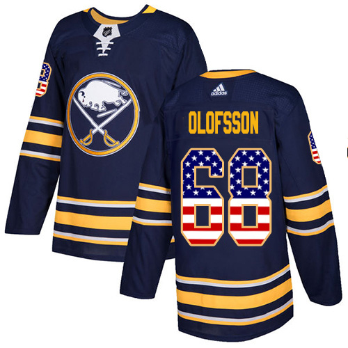 Adidas Sabres #68 Victor Olofsson Navy Blue Home Authentic USA Flag Stitched Youth NHL Jersey